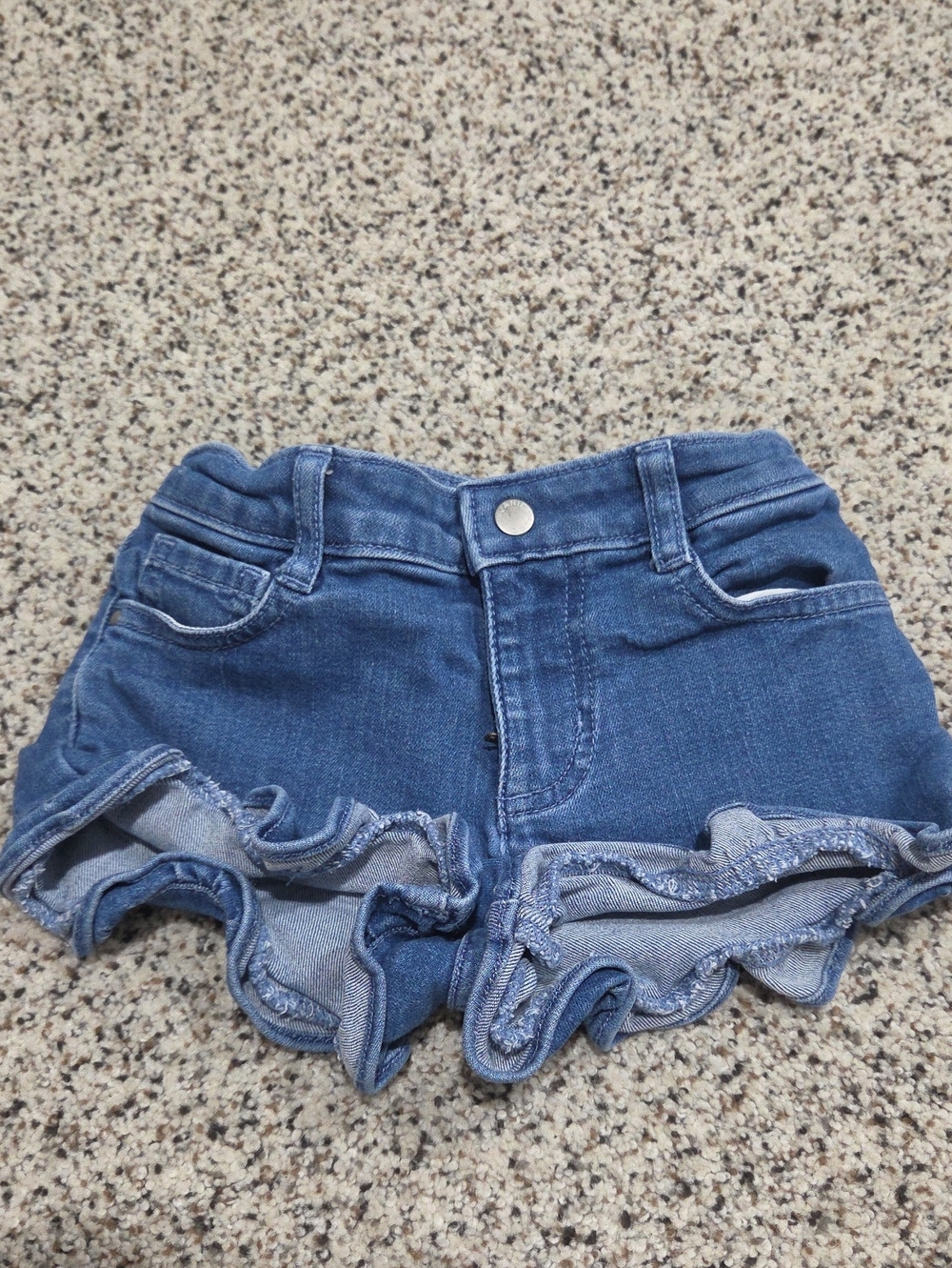 Janie and Jack Ruffle-Hem Denim Shorts - Blue